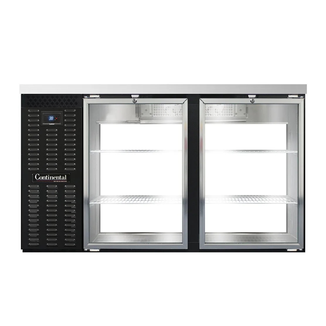 Continental Refrigerator BB59SNGDPT 59" Pass-Thru Glass Door Back Bar Refrigerator