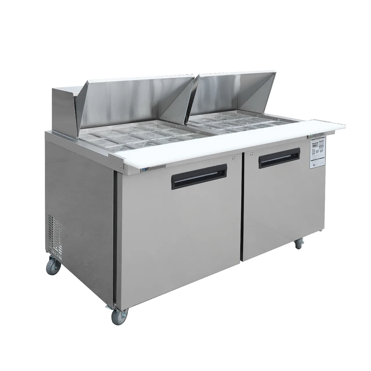 Westlake WKSR-60BM 48" 2-Door Sandwich and Salad Prep Table, 24 Pans Capacity, R290 Refrigeration