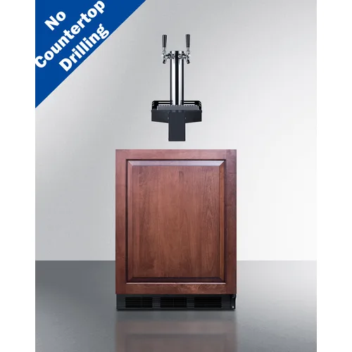 Summit SBC58BLIFFLTWADA - 24" Black Kegerator, 5.8 Cu.Ft., Sankey Taps, 5 Lb CO₂ Tank, ADA Compliant