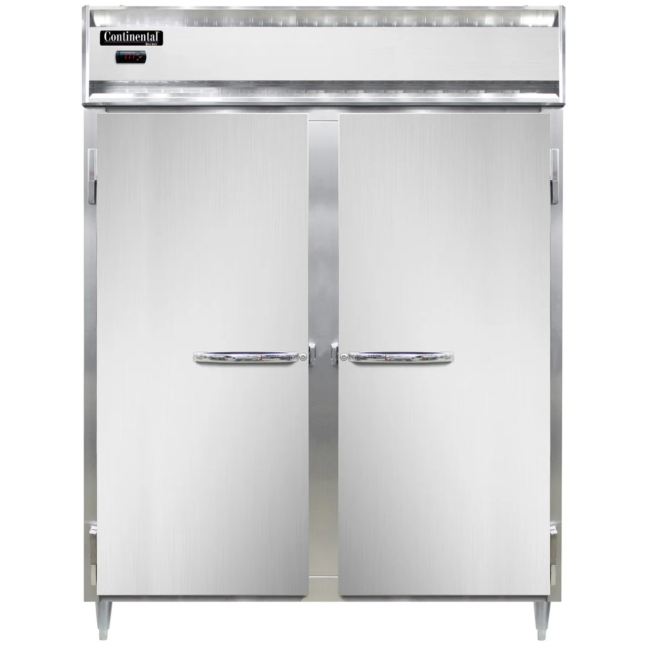Continental DL2WE-SA 2-Section Reach-In Heated Holding Cabinet, Stainless Steel, Solid Doors, Shelves, Hi-Low Alarm