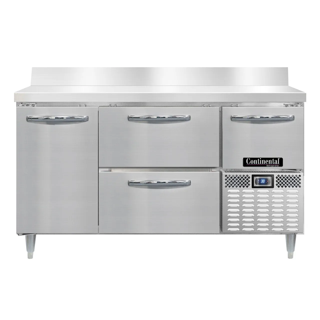 Continental Refrigerator DRA60NSSBS-D 60" Worktop Refrigerator w/ 2 Drawers, 1 Full & 1 Half Doors