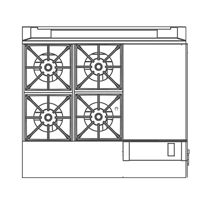Southbend P36N-BBG 36" Gas Heavy Duty Range w/ (4) Open Burners, 12" Griddle Right, Modular Base, 172.000 BTU