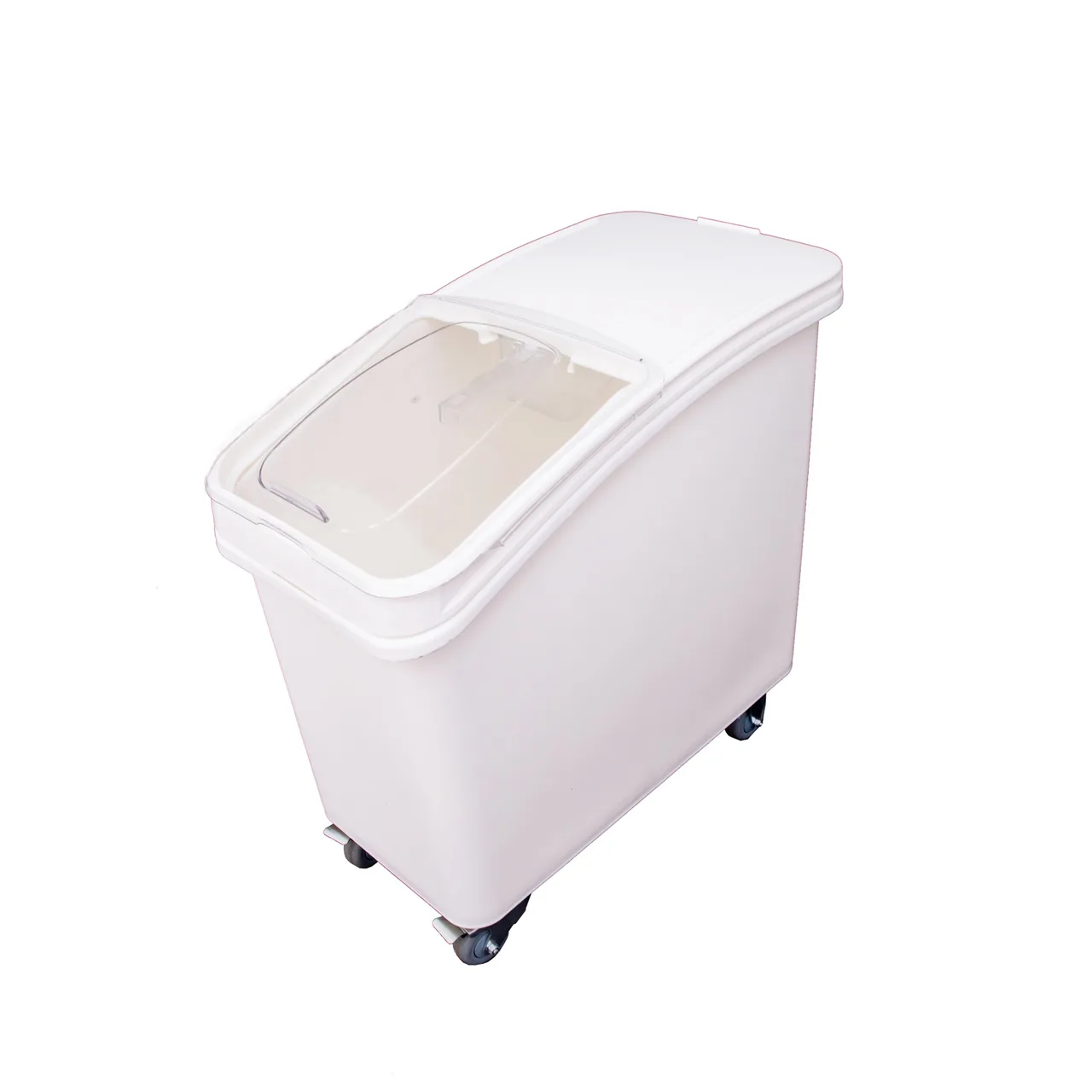 CAC China IBIN-27 27 Gal. Ingredient Bin Plastic Sliding Lid 4 3" Casters 2 Brakes NSF - 1/Set