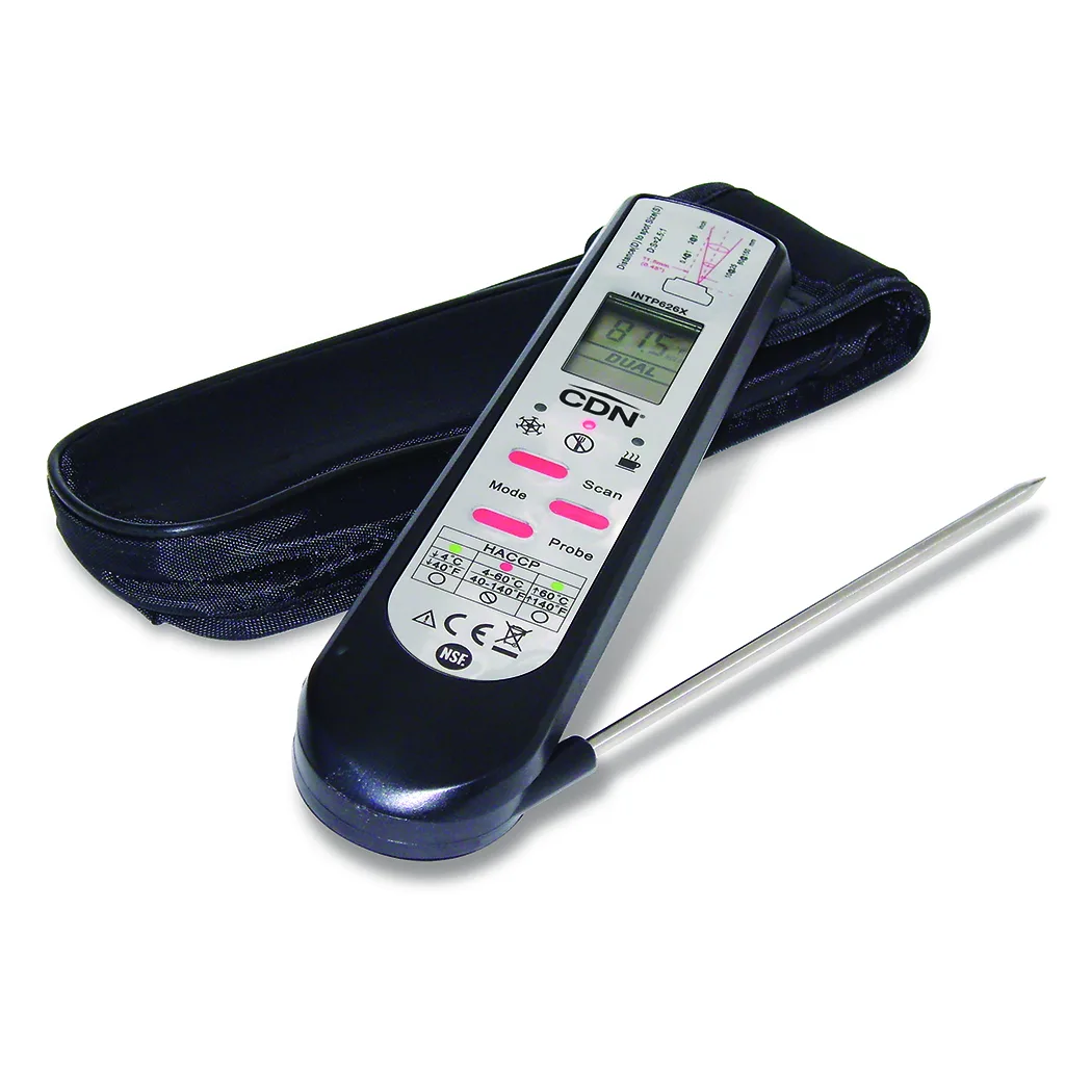 CDN INTP626X Infrared/Thermocouple Thermometer, 4.5" Probe, -67°F To +626°F, Waterproof, HACCP, NSF