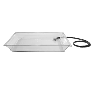 Cal-Mil IP152 Ice Display Tray - 28" W x 20" D x 4" H PET Pan, Threaded Drain & Hose, Holds 500 lb