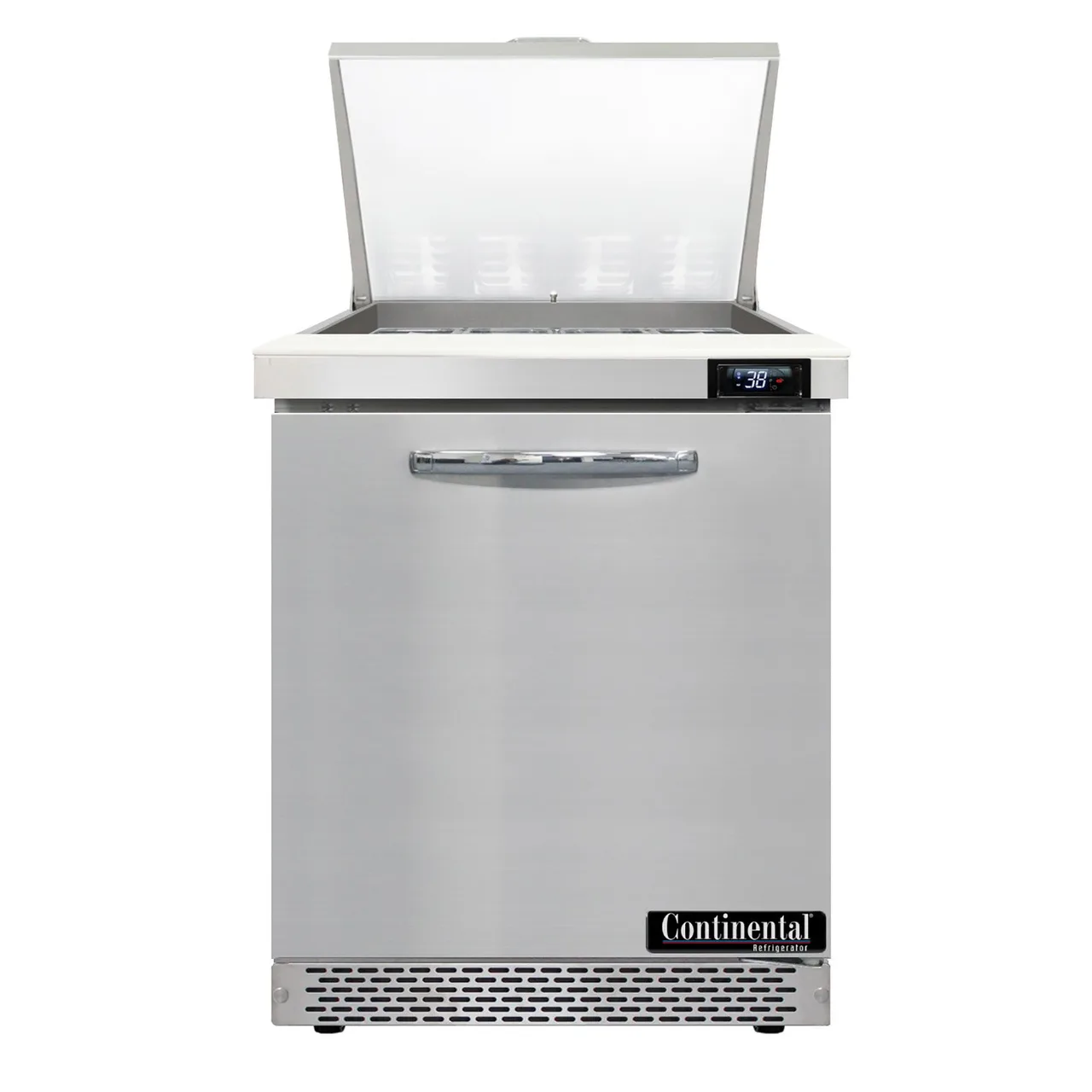 Continental Refrigerator D27N12M-FB 27" Mega Top Sandwich Prep Table w/ 1 Door, 12 pans