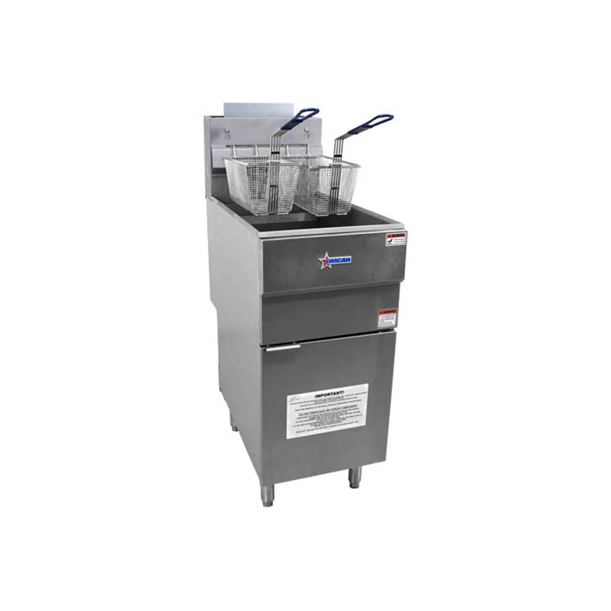Omcan USA 43422 Full Pot Floor Model LP Gas Fryer, 35-40 lbs, 90.000 BTU