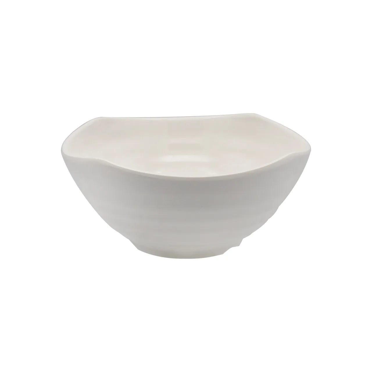 CAC China XSHL-Q8B Seashell Bowl, 40oz, 7-1/2"W x 7-1/2"D x 3-3/8"H, Square White China - Dozen