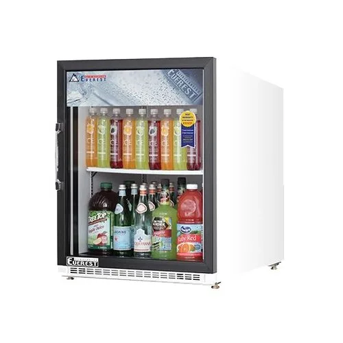 Everest EMGR5 - 25" Glass Door Merchandiser Refrigerator, 5.0 cu ft, Steel, Bottom Mounted R290