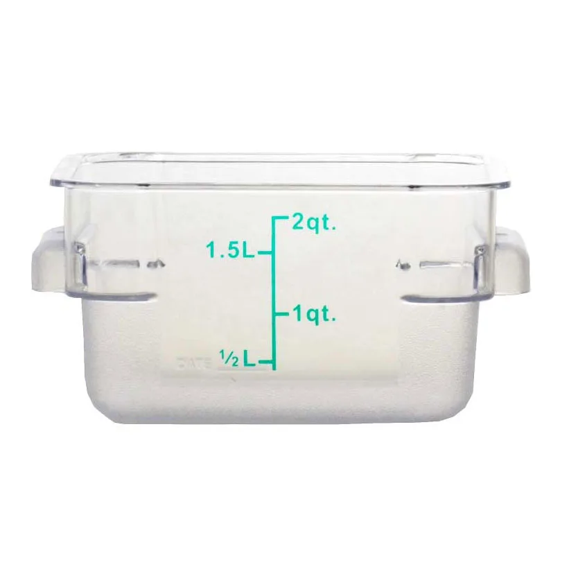 Omcan USA 80172 - 2 Qt Square Food Storage Container, Clear Polycarbonate, NSF