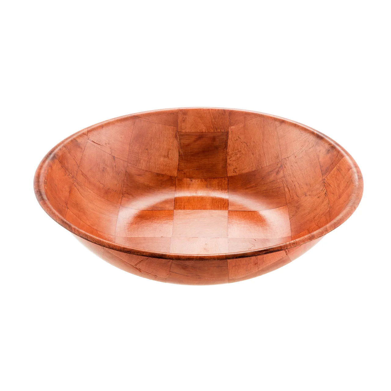 CAC China TWSB-18 18" Round Wooden Bowl, Woven Wood, Stain, Acid, Oil & Odor Resistant