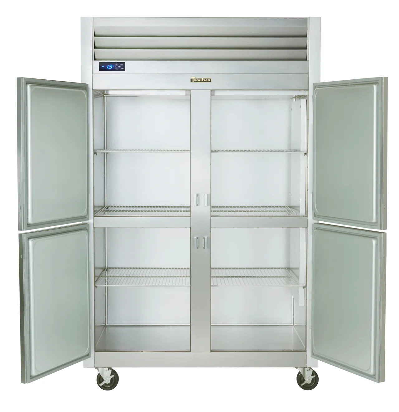 Traulsen G22001 52" 2-Section Reach-In Freezer w/ 4 Half Solid Doors, Top Mounted, 46 cu. ft.