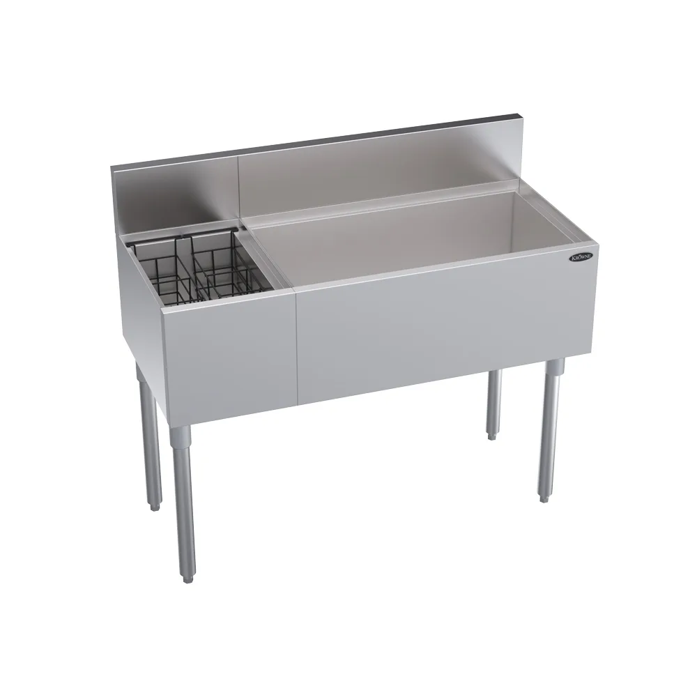 Krowne KR19-M42R 42" Bottle Well Bin Underbar Ice Bin/Cocktail Station w/ 92 lb Ice Bin
