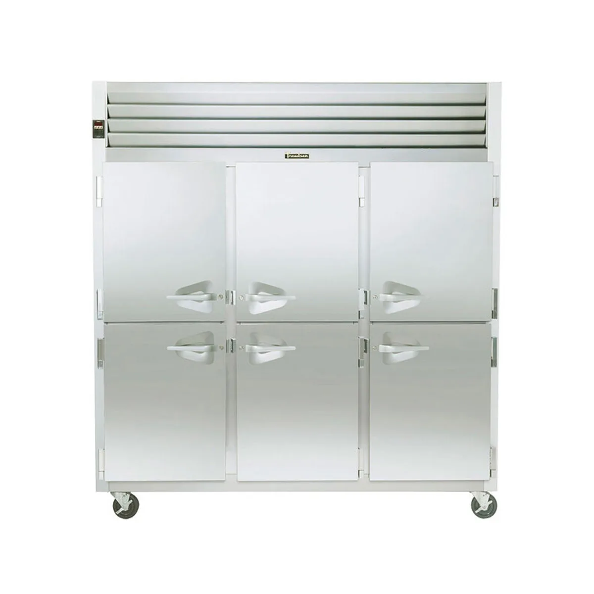 Traulsen G31000 76" 3-Section Reach-In Freezer, 6 Half Solid Doors, Top Mounted, 69 cu. ft., Stainless Steel Front
