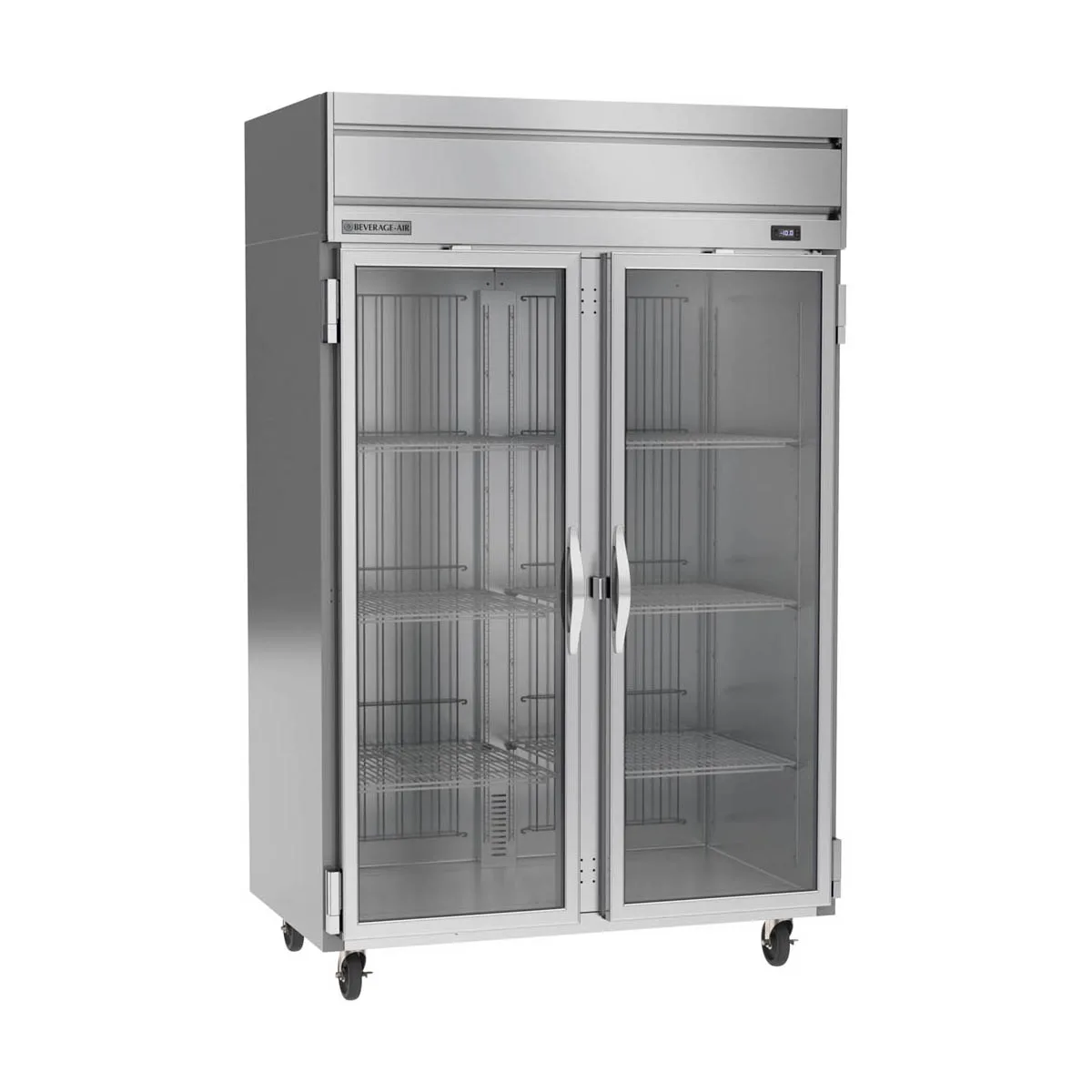 Beverage Air HFS2HC-1G 52" 2-Glass Door Reach-In Freezer, Top Mounted, 46.29 cu. ft., Stainless Steel
