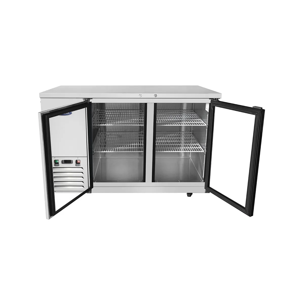 Atosa USA MBB59GGR 57" Two Section Back Bar Cooler with Glass Door, 17.3 cu. ft.