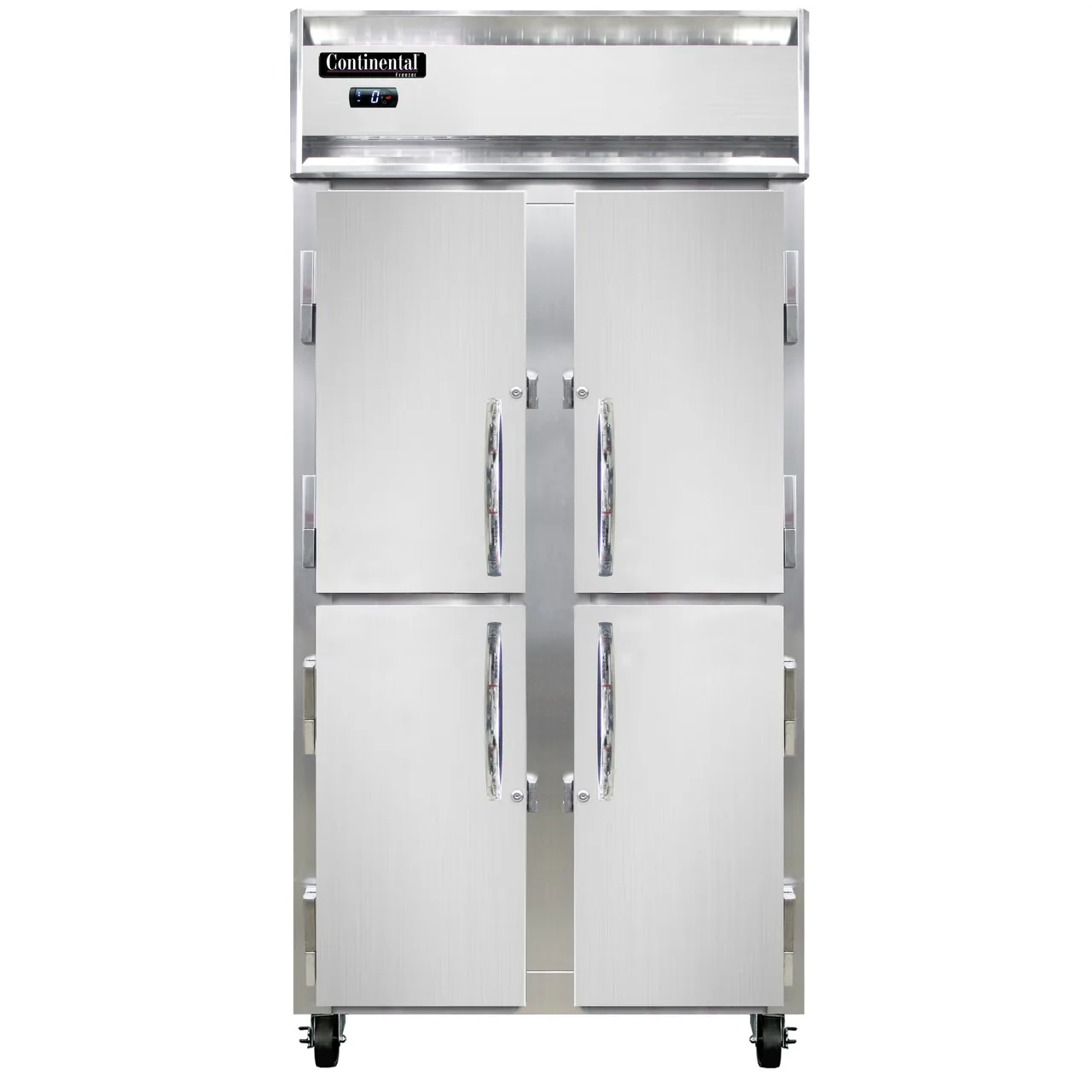 Continental Refrigerator 2FSENHD 36" 2-Section Reach-In Freezer, 4 Half Solid Doors, 30 cu. ft., Stainless Steel Front, Aluminum Interior