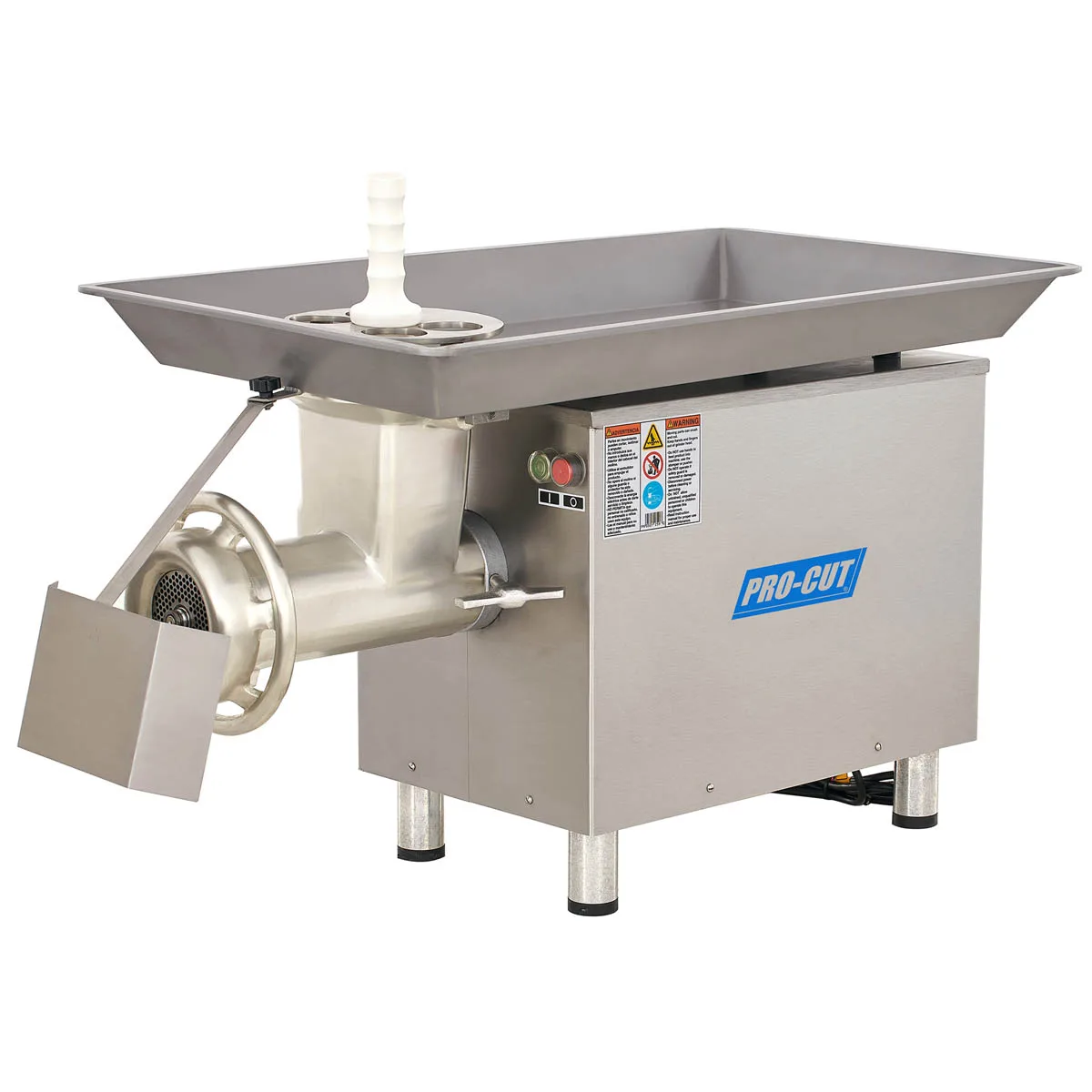 Pro-Cut KG-32-MP Bench Electric Meat Grinder, #32 Hub, 3 HP, 3300 lbs/hr, 3/16" Plate, Cast Iron Headstock, 220V 2.25kW