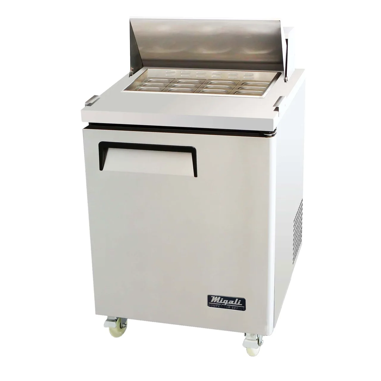 Migali C-SP27-12BT-HC 27" One Section Mega Top Sandwich Prep Table w/ 1 Door, 12 Pans