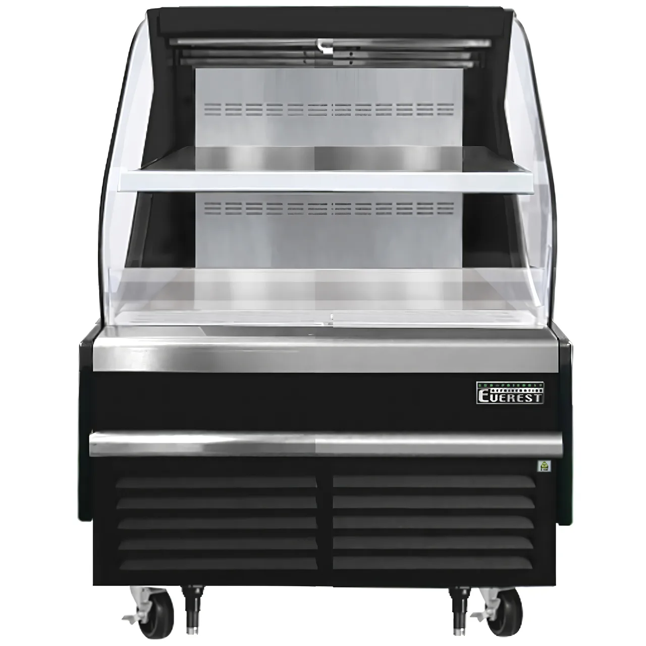 Everest EOMH-36-B-35-T 37" Horizontal Open Air Merchandiser in Black, 1 Shelf, Open Curved, 7.4 cu. ft.