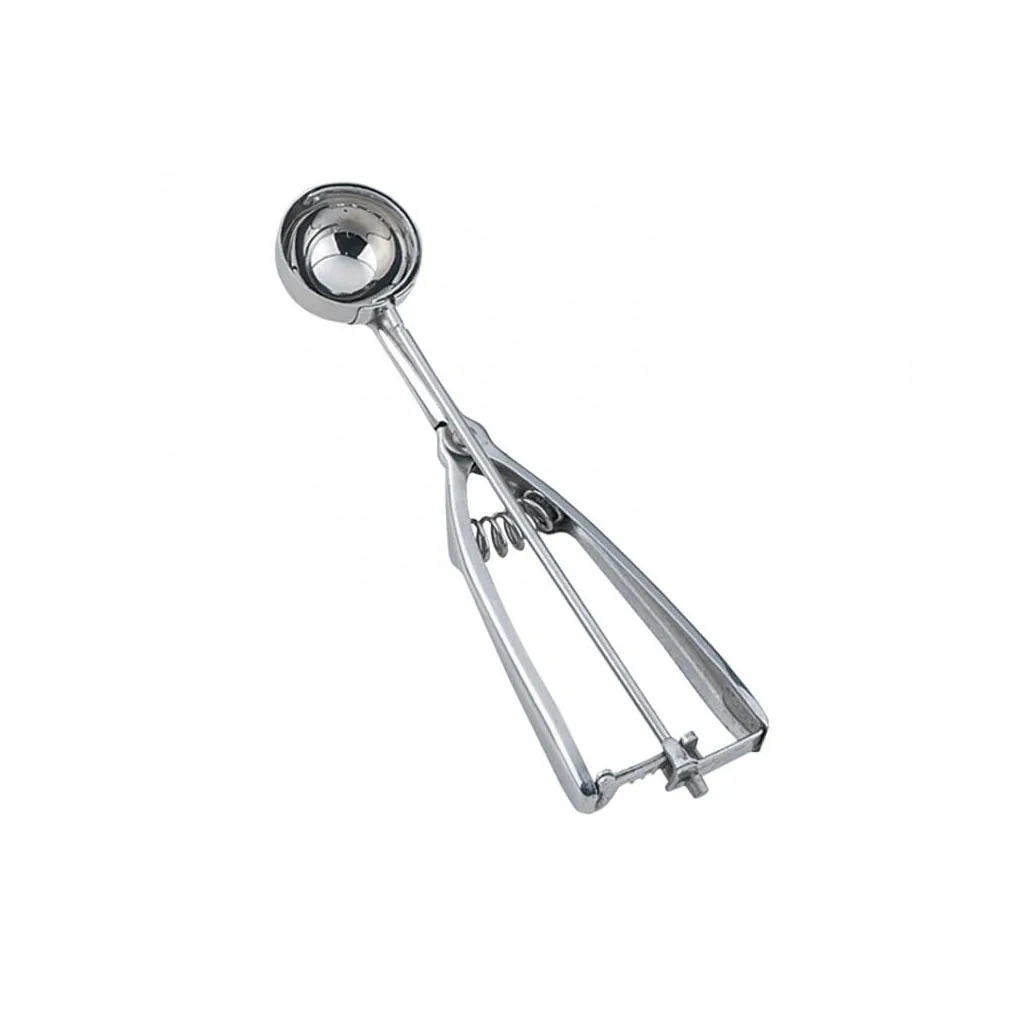 Omcan USA 34858 Ice Cream Scoop Disher, 1-3/8" Dia, .3-.9 oz, Stainless Steel, Metal Squeeze Handle
