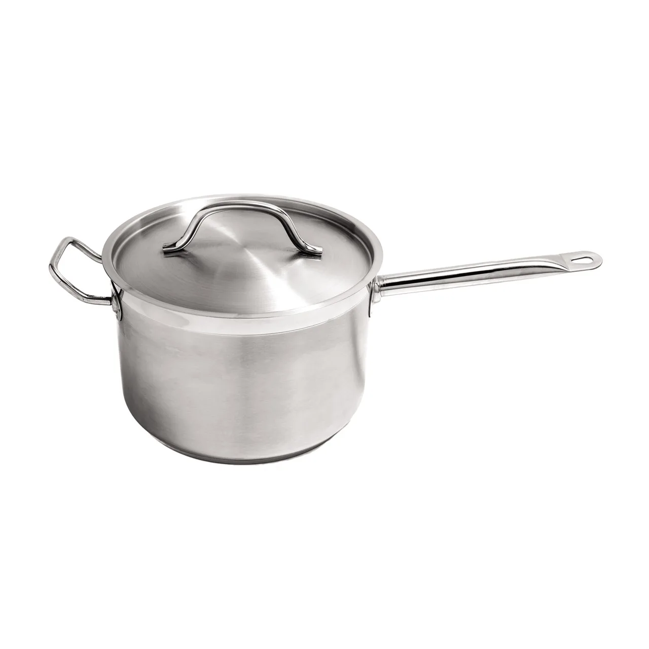 CAC China S3AP-7H Sauce Pan 7.5 Qt 9-1/2" x 6-1/8" Steel Induction-Ready Tri-Ply Lid & Handle