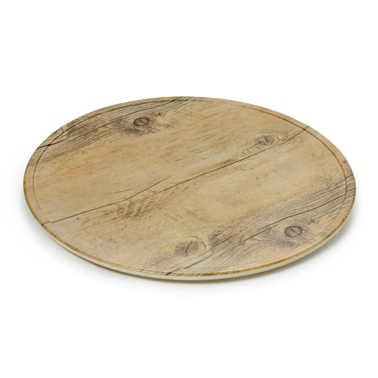 GET SB-1300-OW Madison Avenue Display Board, 13-1/2" Dia. X 3/4", Round, Melamine, Faux Oak Wood