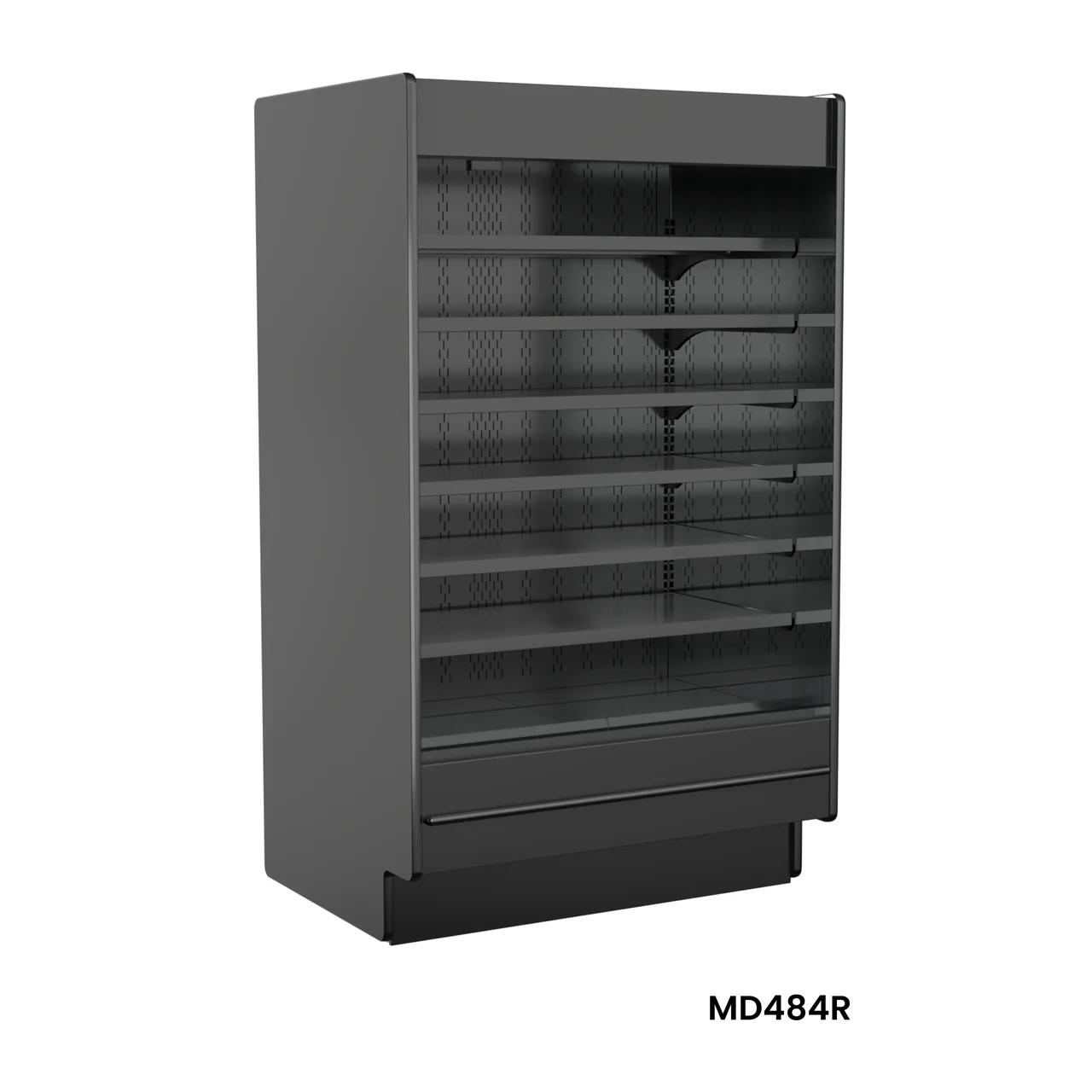 Structural Concepts MD484DR - 48" Refrigerated Display Case, Silver‑Satin Black, Rear, Remote DX, 110‑120V