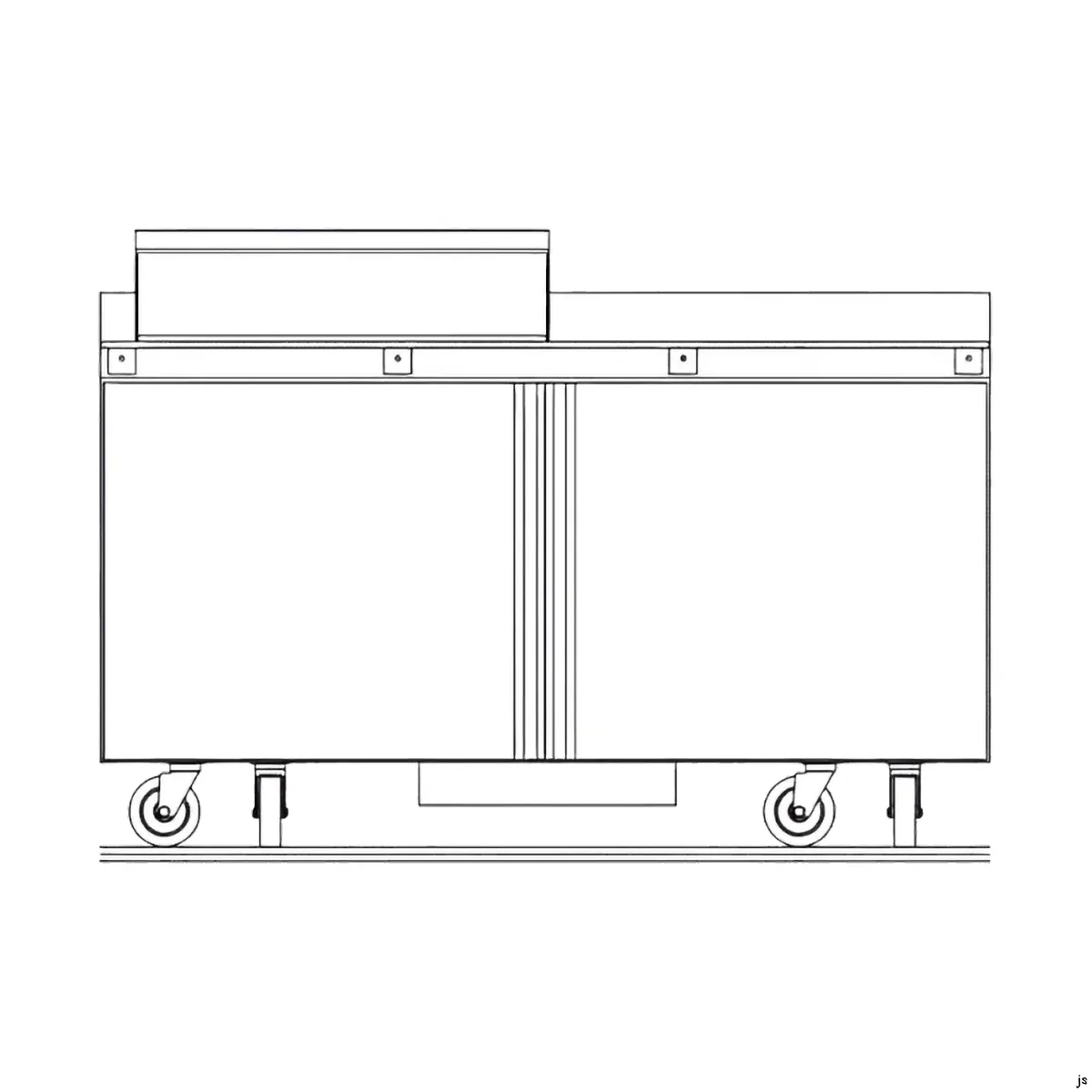 Delfield ST4464NP-12M 64" 2-Door Mega Top Sandwich and Salad Prep Table, 12 Pans