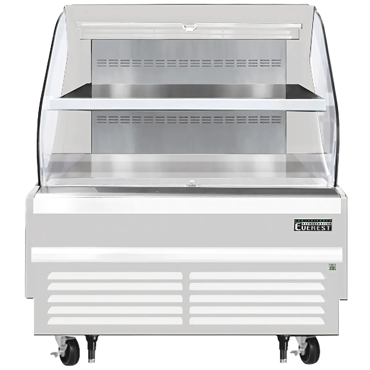 Everest EOMH-48-W-35-T 48" Horizontal Open Air Merchandiser in White, 1 Shelf, Open Curved, 9.7 cu. ft.