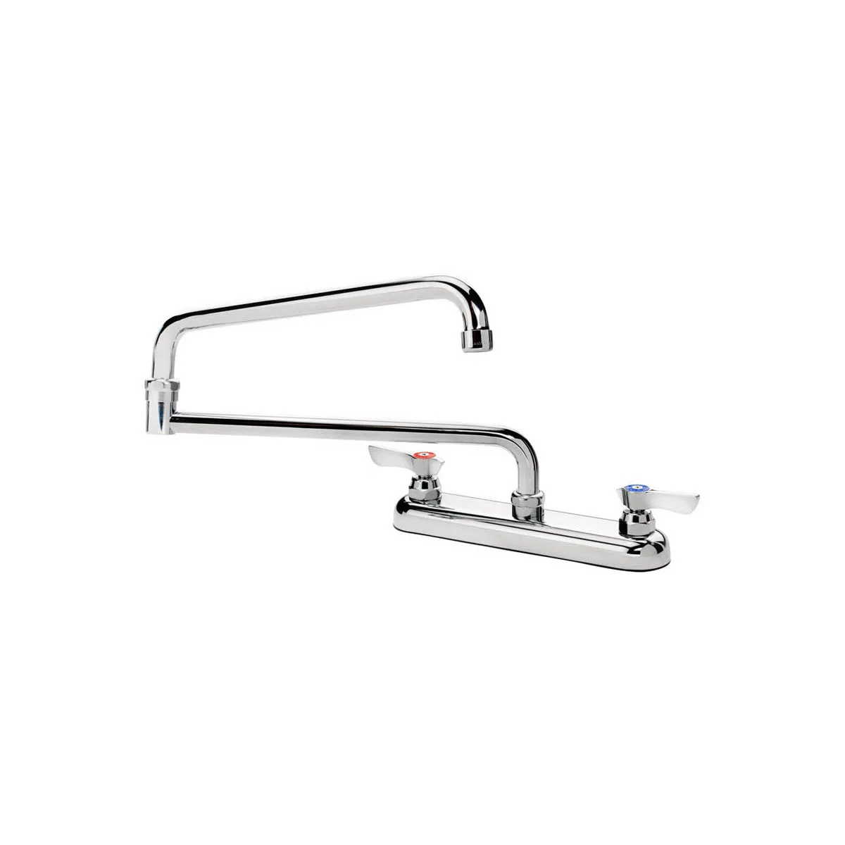 Krowne 13-824L Silver Series Double-Jointed Deck Mount Faucet w/ 8" Centers, 24" Spout