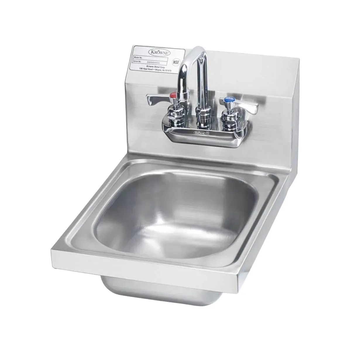 Krowne HS-21 12" Wall Mounted Hand Sink with Faucet - 20 gauge