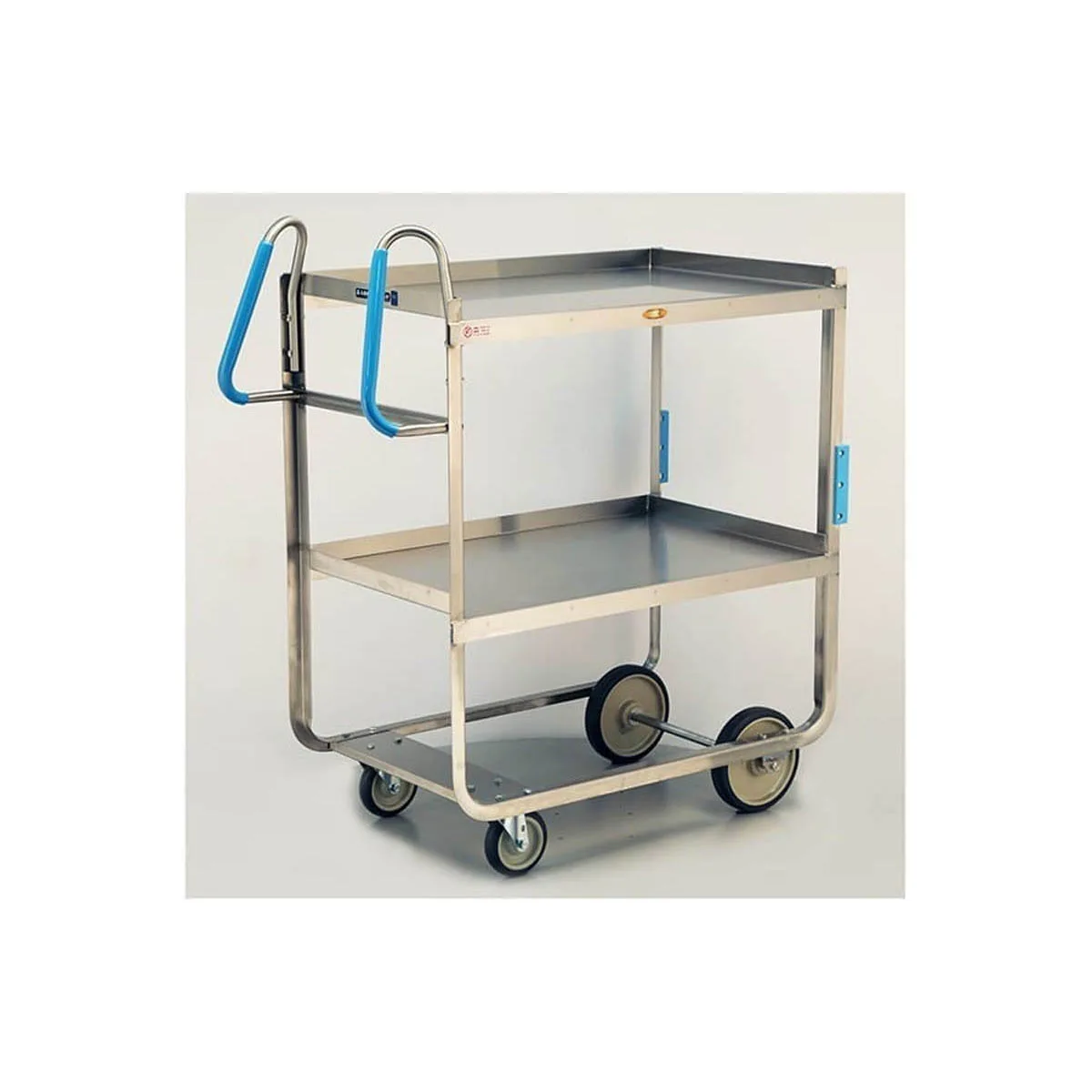 Lakeside 7130 57" Stainless Steel 2-Shelf Ergo-One® Utility Cart w/ Shelf Size 21" x 49"