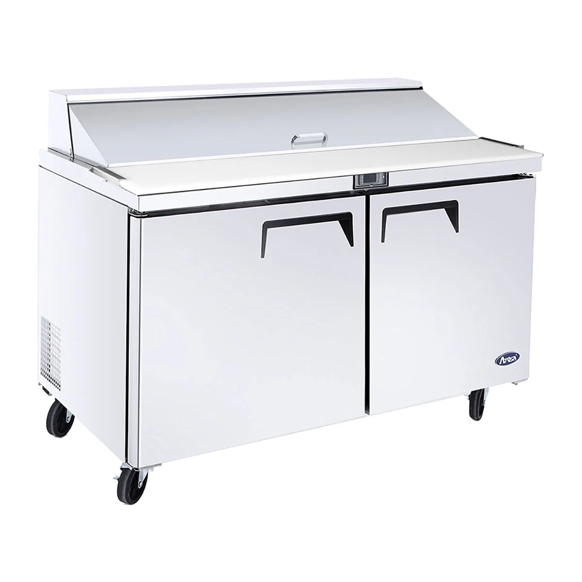 Atosa USA MSF8302GR 48“ Two Section Sandwich/Salad Prep Table w/ 2 Doors, 12 Pans, 13.4 cu. ft.