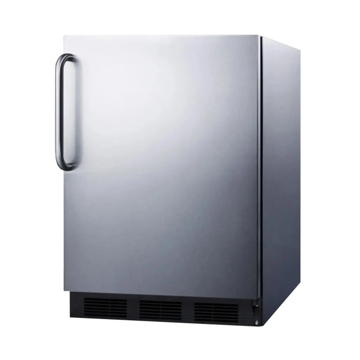 Summit FF7BKCSSADA 24" Built-in or Freestanding Undercounter Refrigerator in Stainless Steel, ADA Compliant, 5.5 cu ft