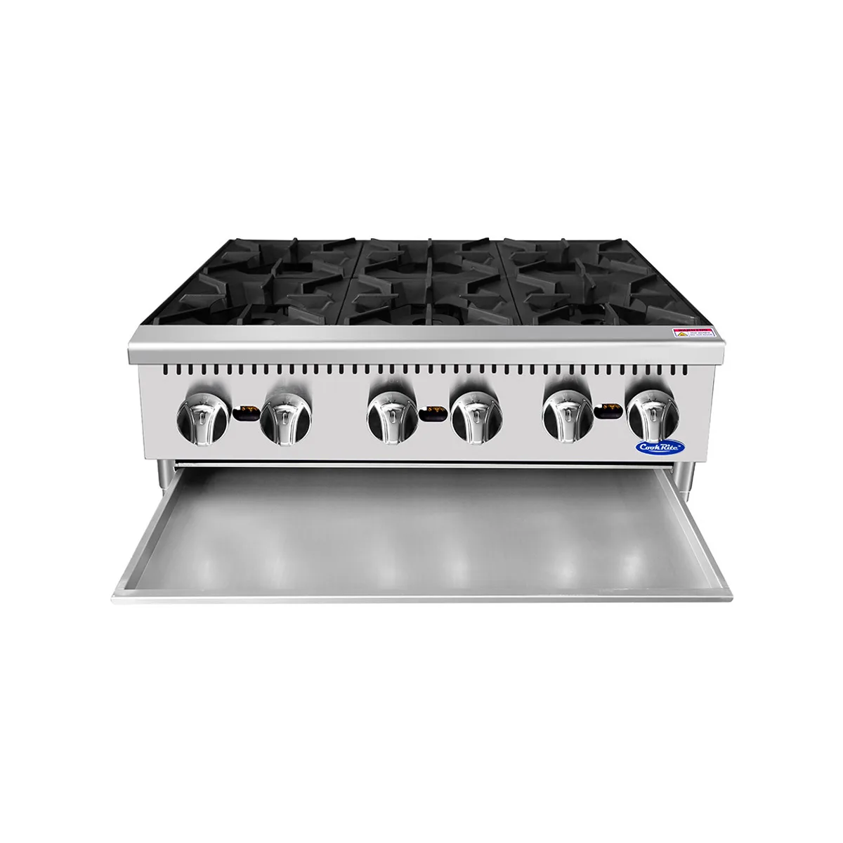 Atosa USA ACHP-6 36" Countertop Gas Hotplate w/ (6) Burners, Manual Controls, 192.000 BTU