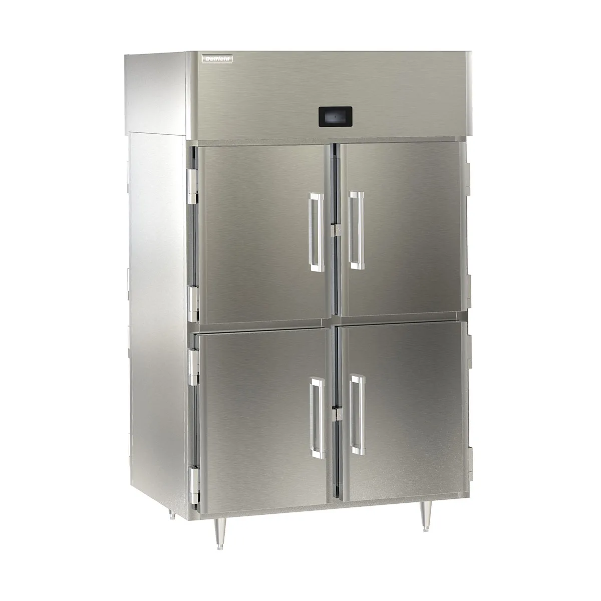 Delfield DSLRPT2-SH 72" 2-Section Pass-Thru Refrigerator, 48.33 cu. ft., 8 Half Solid Doors, Top Mounted