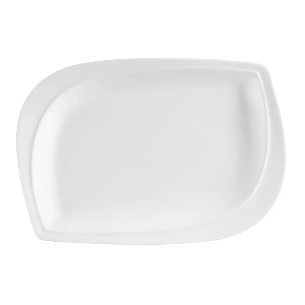CAC China ASP-14 Aspen Platter 14" L x 10" W x 1-1/4" H Porcelain White Dishwasher Safe - Dozen