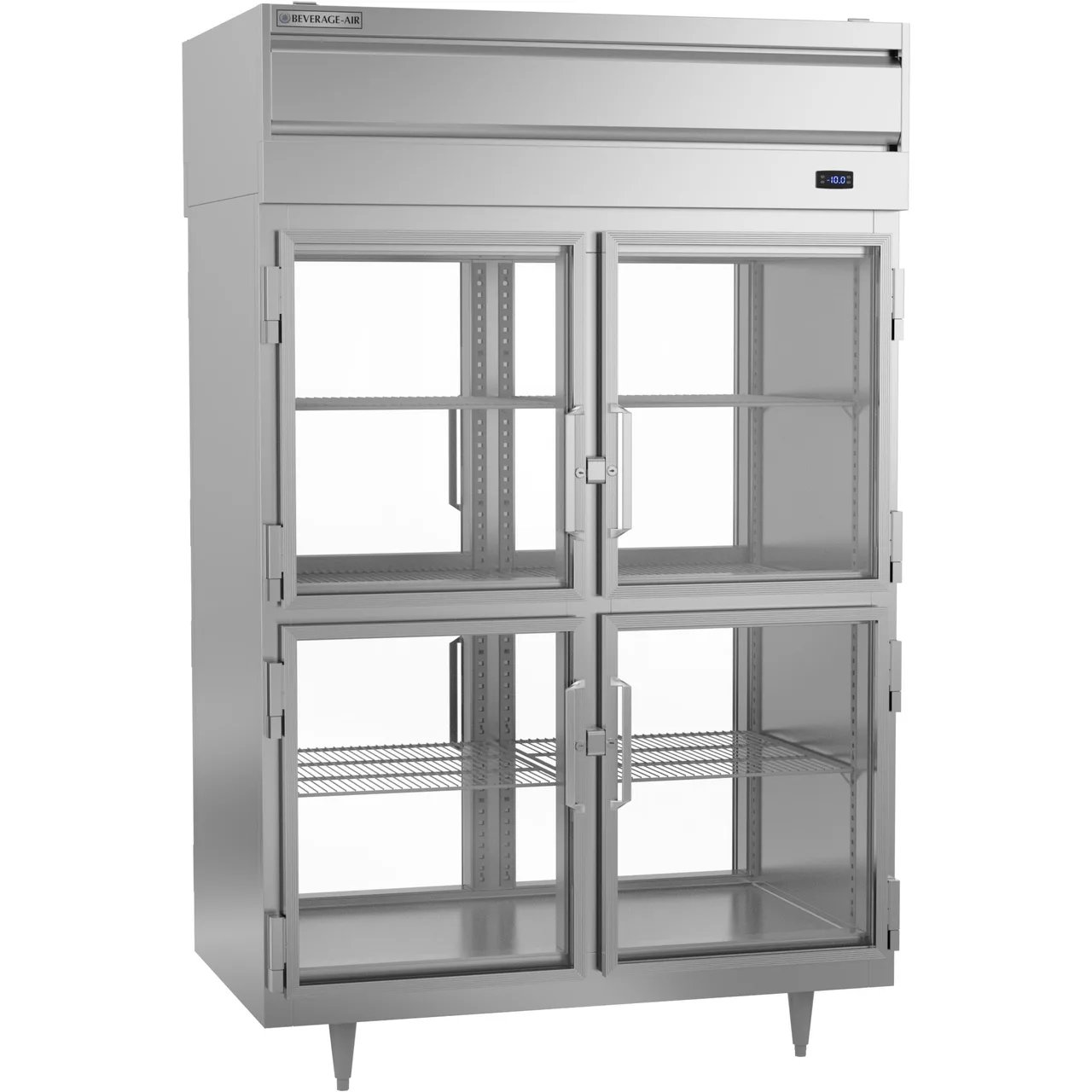 Beverage Air PFD2HC-1BHG 52" Two Section Pass-Thru Freezer w/ 8 Glass Half Doors, 49 cu. ft.
