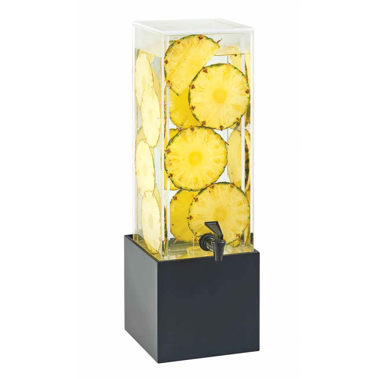 Cal-Mil 3697-3-96 Bamboo 3‑Gallon Beverage Dispenser, 8.25x9.75x25.75 in, Plastic Wood Base BPA-Free