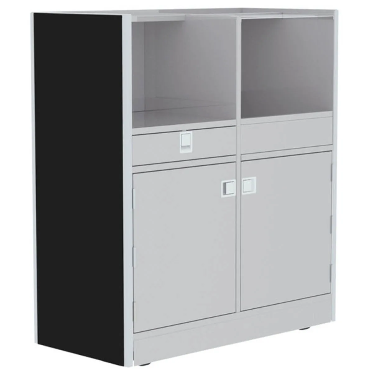 Lakeside 4608 Mobile Waitress Station, 48"W x 23"D x 55"H, Stainless Steel, Adjustable Shelves, Utility Drawers