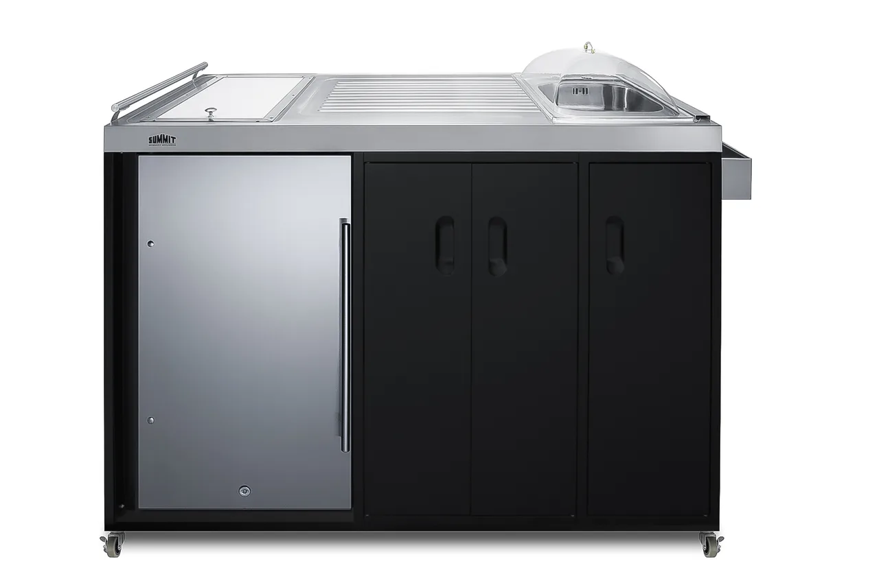 Summit CARTOS54RS Portable Outdoor Kitchenette with Stainless Steel Door Refrigerator
