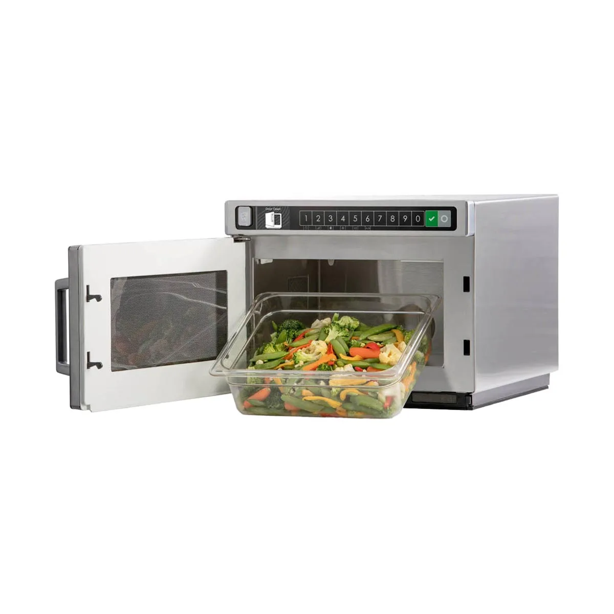 Amana HDC182 1800W Heavy Duty Commercial Microwave Oven, 0.6 Cu. Ft., Push Button, 208/240V