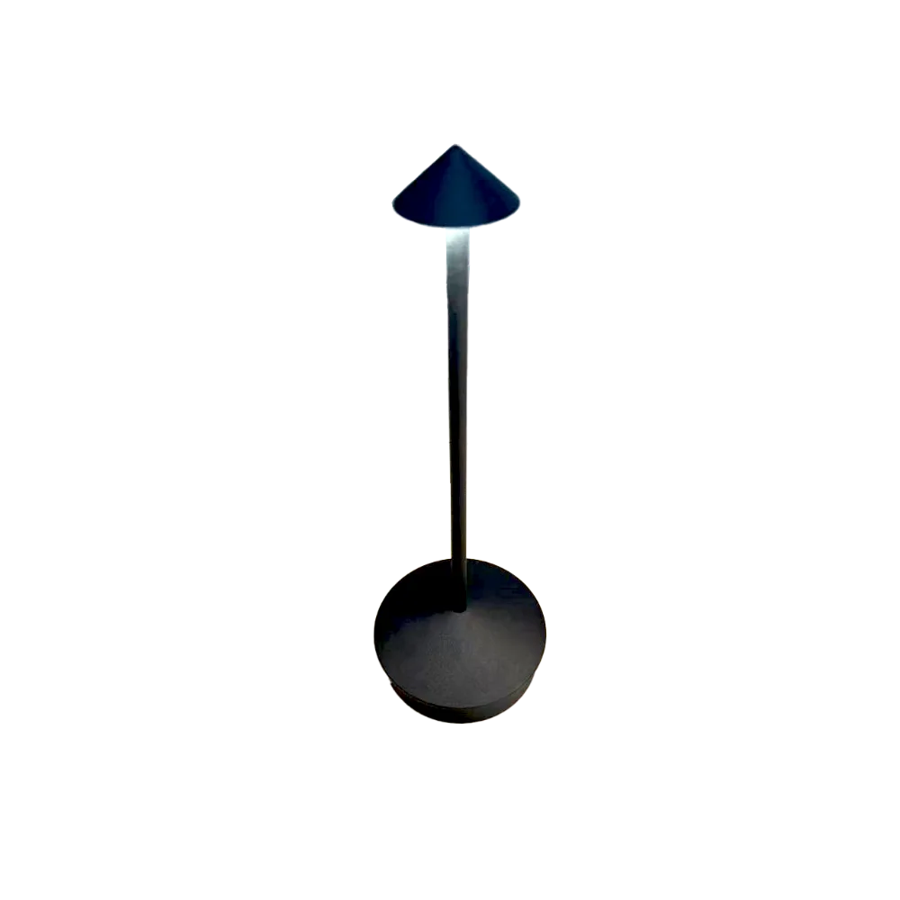Omcan USA 48283 LED Table Lamp 4-1/8" Dia x 11-4/5" H Stepless Dimming Battery 13h Aluminum Black