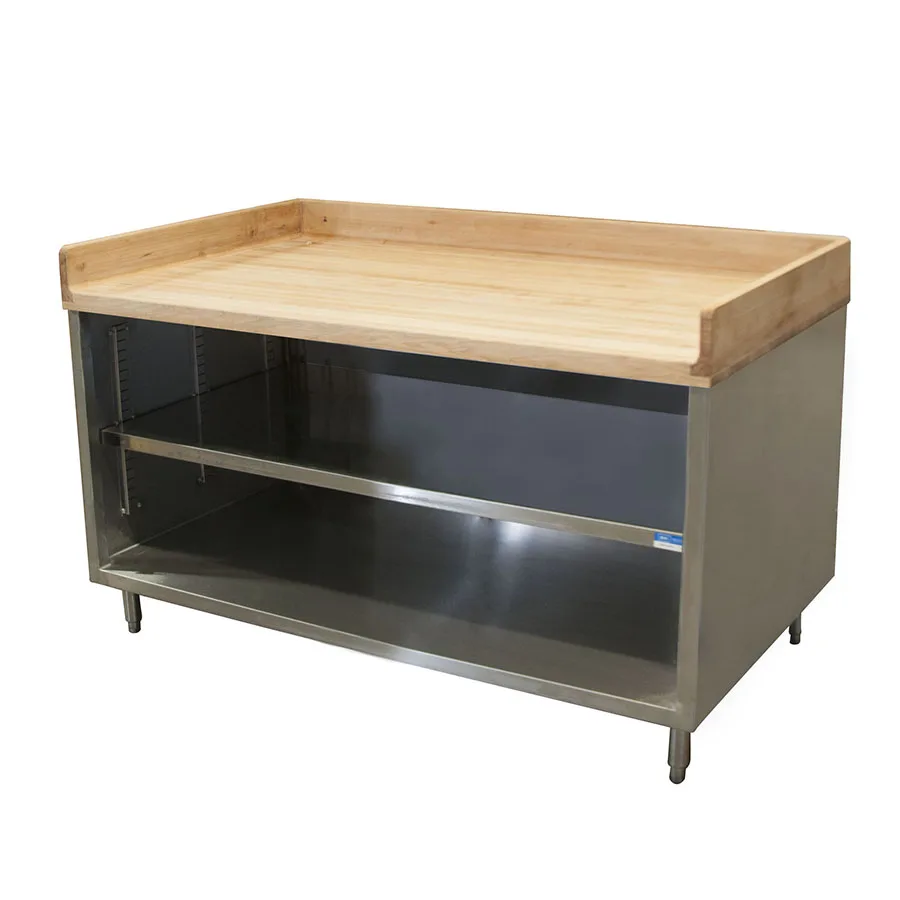 BK Resources CMBT-3660 Chef Table, Cabinet Base with Open Front
