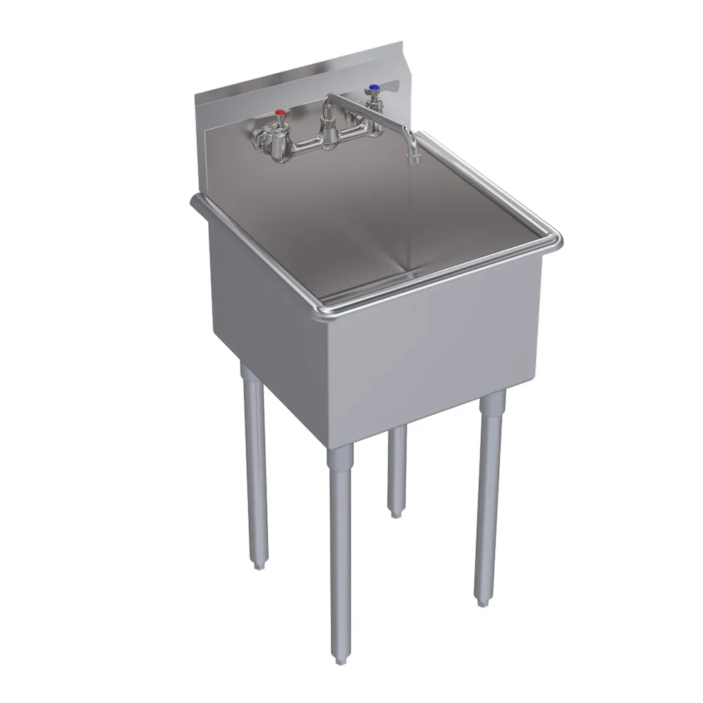 Krowne BS-1818 21" One Compartment Sink, 18"W x 18"L Bowl Without Drainboards