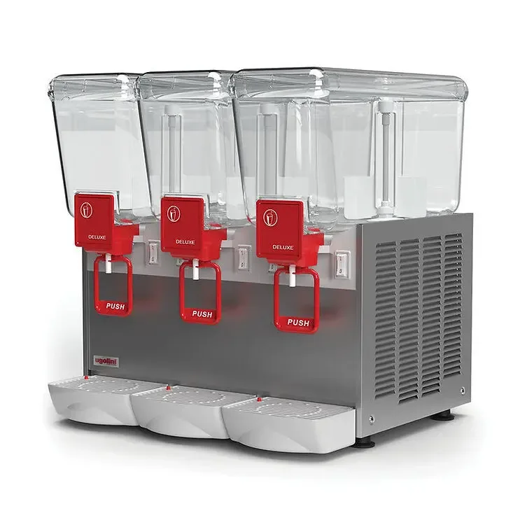 Omcan USA 49089 Beverage Dispenser with 3 Bowls / Paddle Type - 5.3 Gal (each) - 315W