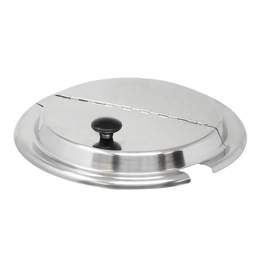 Omcan USA 44677 Steam Table Inset Cover, 11‑Qt Notched/Slotted Stainless Steel, Hinged Design