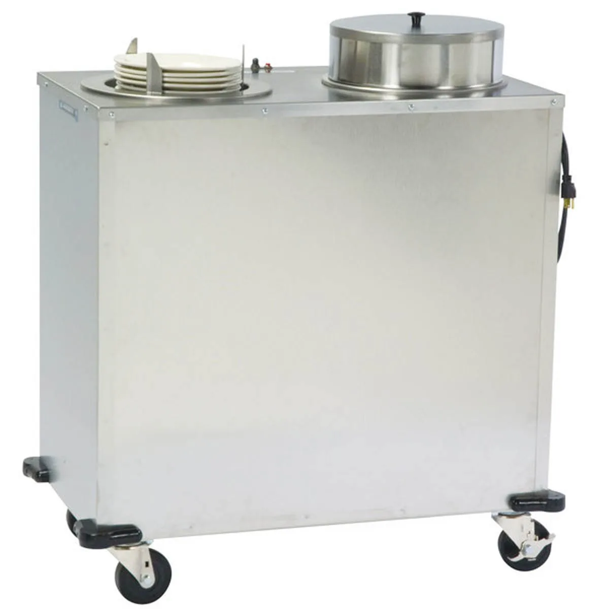 Lakeside E937 Mobile Enclosed 2-Stack Dish Dispenser w/ 12" Dish Size, Heated