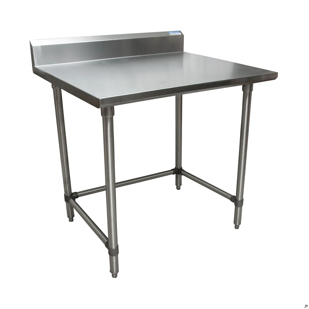 BK Resources CVTR5OB-2424 24" Open Base Work Table, Stainless Steel Base / 5" Backsplash
